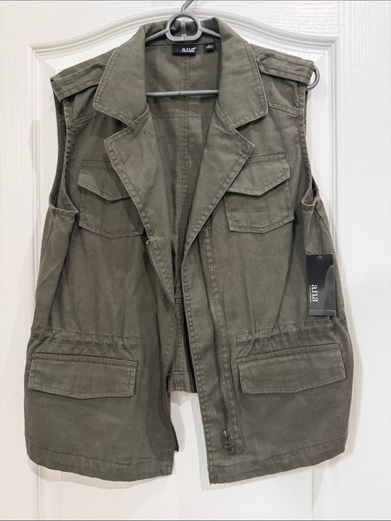 a.n.a Jackets & Blazers - a.n.a army green  Utility Vest with Multiple Pockets NWT